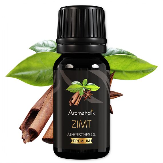 Aromaholik Zimtöl BIO 100% naturrein – Ätherische Öle für Diffuser & Aroma Diffuser – Zertifiziertes ätherisches Öl aus Indien – Cinnamon Essential Oils 10ml für Sauna & Massage