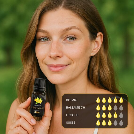 Aromaholik Ylang-Ylang-Öl BIO 100% naturrein – Ätherische Öle für Diffuser & Aroma Diffuser – Zertifiziertes ätherisches Öl aus Indien – Ylang Ylang Essential Oils 10ml für Sauna & Massage