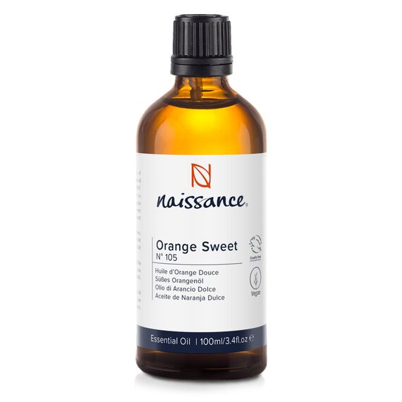Naissance Orange Süß Ätherisches Öl (Nr. 105) - 100ml - 100% Naturreines Kaltgepresst Süßes Orangenöl für Naturkosmetik, Aromatherapie, Duftlampe - Duftöl für Aroma Diffuser