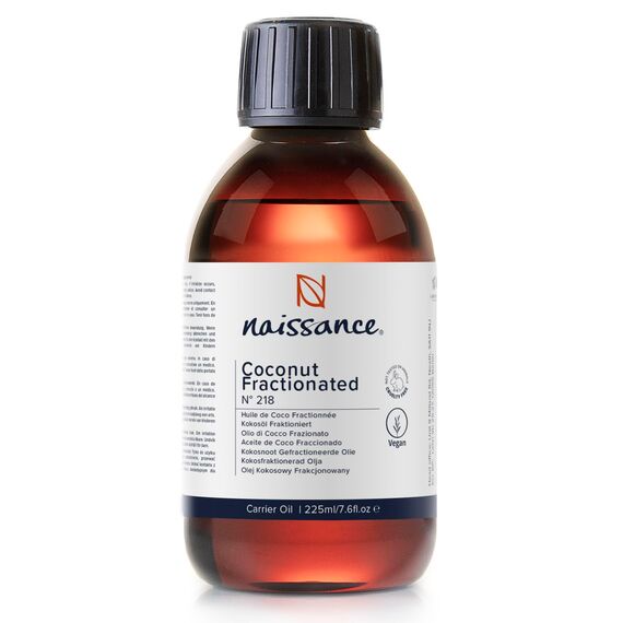 Naissance Fraktioniertes Kokosöl (Nr. 218) - 225ml - Fraktioniert, Flüssig Kokosöl für Haut, Kosmetik, Ätherische Öle