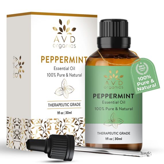 AVD ORGANICS Ätherisches Pfefferminzöl 30 ml | 100% reines und unverdünntes Mentha Piperita Öl | für Diffusor, Aromatherapie & Raumduft – 1 fl oz