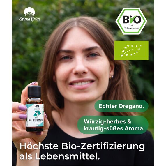 Emma Grün® Bio Oregano [100% Naturrein] - Oregano Oil mit +82% Carvacrol - Zertifiziertes Lebensmittel - Oreganoöl Bio 3x 30ml - Ätherisches Öl Hochdosiert aus Griechenland - Öl Ätherische Öle
