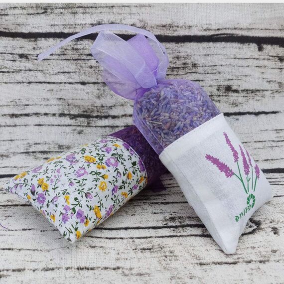 GLOBALDREAM 24 Stück Lavendelbeutel Beutel Leere Beutel Lila Kordelzug Gaze Baumwolle für Lavendel, Gewürze und Kräuter