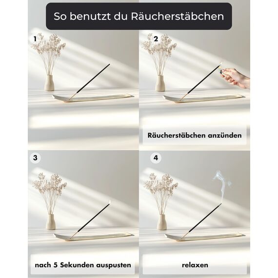 Räucherstäbchen Set – 100 Incense Sticks (5x20) – Saffron, Vanilla Rose, Lilac, Cool Water & Rain Forest – Perfekt für Meditation, Yoga, Chakren, Rauhnächte – Weihrauch Stäbchen zur Entspannung