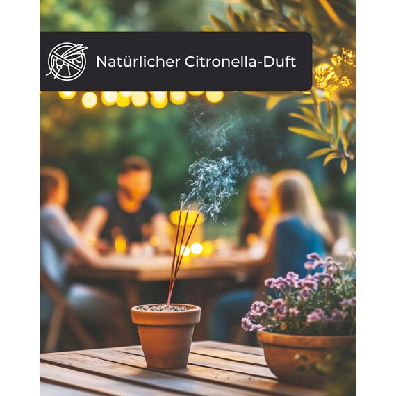 Citronella Räucherstäbchen – 100 Incense Sticks – Entspannung, Meditation & Rauhnächte – für Garten, Terrasse & Camping