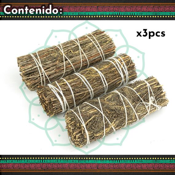 MUT22 3 Wüstensalbei Premium Kalifornischer, Desert Sage 100% natürlich und reinigend, ideal für spirituelle und energetische Rituale Liés Salvia Apiana Blanc (3 Wüstensalbei)