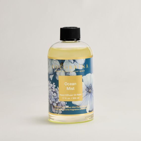 COCORRÍNA Raumduft Nachfüller 500ml mit 8 Duftstäbchen, Ocean Mist, Langanhaltender Duft mit natürlichen ätherischen Ölen, für Wohnzimmer, Schlafzimmer und Badezimmer