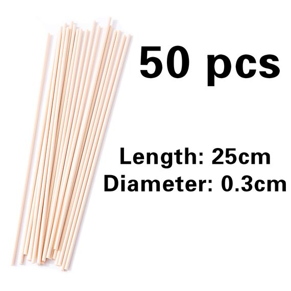 50 Stück Duftstäbchen Nachfüllpack,Reed Diffuser Sticks,Rattanstäbchen Für Raumduft,Stäbchen Für Raumduft,Holzstäbchen Für,Ersatz Duft Stäbe Für Büro,Zuhause,25cm x 3mm
