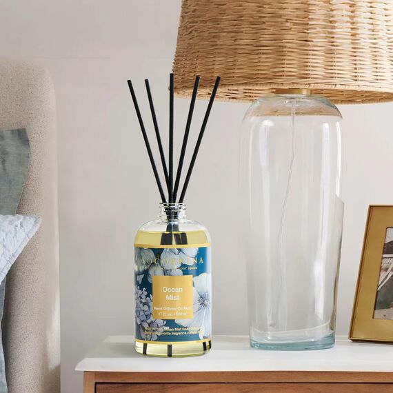 COCORRÍNA Raumduft Nachfüller 500ml mit 8 Duftstäbchen, Ocean Mist, Langanhaltender Duft mit natürlichen ätherischen Ölen, für Wohnzimmer, Schlafzimmer und Badezimmer