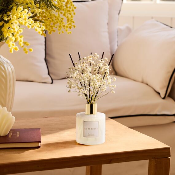COCORRÍNA Raumduft 200ml mit 8 Duftstäbchen, Gardenia, Natürliche ätherische Öle für einen Langanhaltenden, erfrischenden Duft, Home Duft für Wohnzimmer, Schlafzimmer, Badezimmer Dekoration