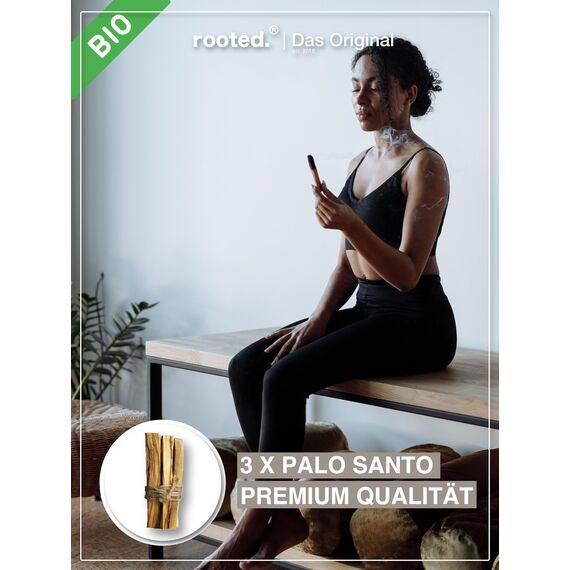 rooted.® Premium Räucher-Set [Bio-QUALITÄT] | 3 Bündel kalifornischer Salbei + 3 Palo Santo Räucherholz [100% NATURREIN] | Traditionelles Räucherwerk | 100% kontrollierte und nachhaltige Ernte