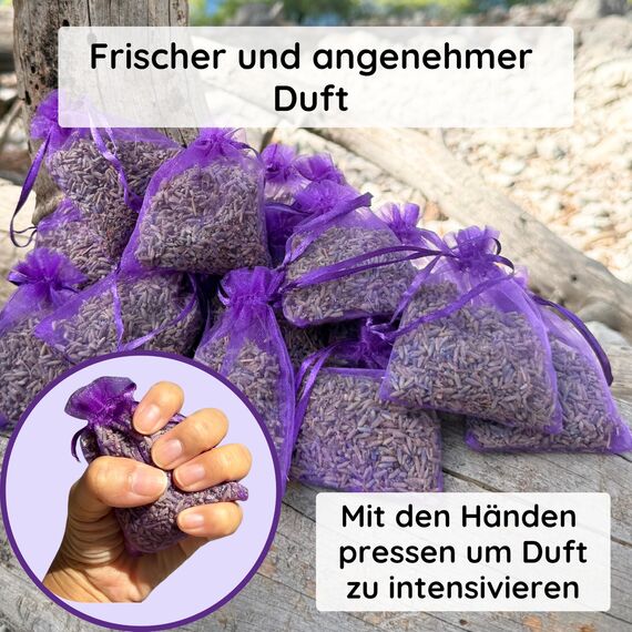 20x Lavendel Duftsäckchen - Französische Provence Lavendel getrocknet – Mottenschutz für Kleiderschrank – Duft für Kleiderschrank – Auto Duft und Raumduft – Schrank Duft – Lavendelsäckchen - LAVENS®
