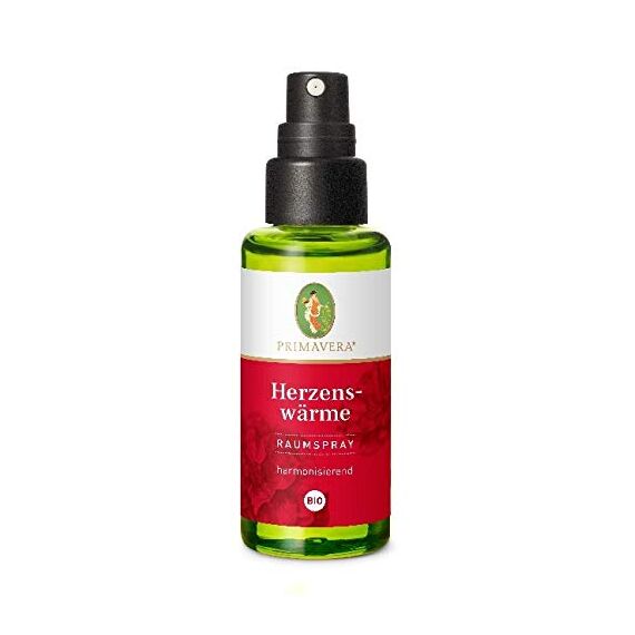 PRIMAVERA Raumspray Herzenswärme bio 50 ml - Rose, Vanille und Sandelholz - Aromadiffuser, Aromatherapie - harmonisierend - vegan