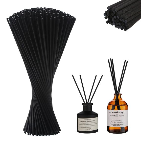 Hugwish 60pcs duftstäbchen schwarz 30 cm, stäbchen für raumduft, Diffuser stäbchen, raumduft stäbchen, rattanstäbchen(60, 30mm x 3.0mm)