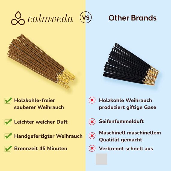 Calmveda Candy Zimt räucherstäbchen Weihnachten - (80 weihrauch Bio) Würziger, cremiger Vanille- und aromatischer Tangerine - Räucherstäbchen | Räucherstäbchen Set, hergestellt aus Upcycled-Blumen