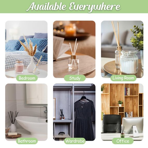 100 Stück Rattanstäbchen für Raumduft, 20cm x 3mm Duftstäbchen Nachfüller, Aroma Diffuser Stäbchen für Ätherische Öle im Home Office Hotel Spa Aropatherapie (Schwarz)