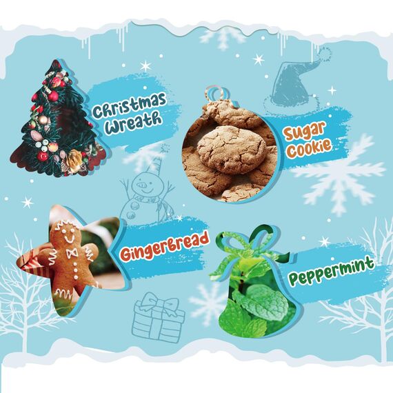 SALKING Winter Duftwachs Wax Melts für Duftlampe, 100% Sojawachs Raumduft Duftkerze, Wax Melts für Kerzen Wärmer, Weihnachtskranz und Lebkuchen Düfte Geschenk Set für Halloween, Weihnachten, 8 Düfte