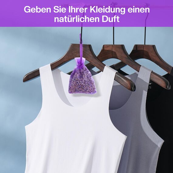 20x Lavendel Duftsäckchen für Kleiderschrank - Echter Getrockneter Lavendel, Lang anhaltender Duft - Kleidermotten Bekämpfen - Lavendelsäckchen für Schrank, Raum und Auto