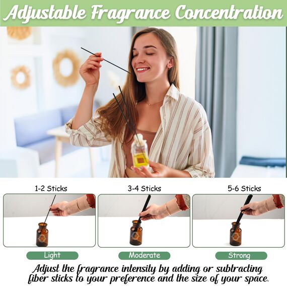 100 Stück Rattanstäbchen für Raumduft, 20cm x 3mm Duftstäbchen Nachfüller, Aroma Diffuser Stäbchen für Ätherische Öle im Home Office Hotel Spa Aropatherapie (Schwarz)