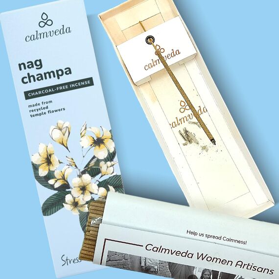 Calmveda Nag Champa Räucherstäbchen Set - (80 weihrauch stäbchen) Beruhigende räucherstäbchen nag Champa original – erdiger, blumiger Duft gemischt Nag Champa Agarbatti mit weißem Moschus räucherwerk