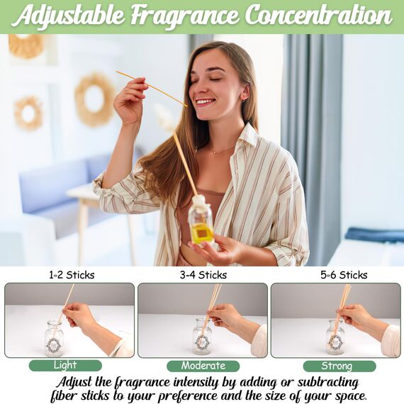 180 Stück Rattanstäbchen für Raumduft, 20cm x 3mm Duftstäbchen Nachfüller, Aroma Diffuser Stäbchen für Ätherische Öle im Home Office Hotel Spa Aropatherapie (3 Farben)