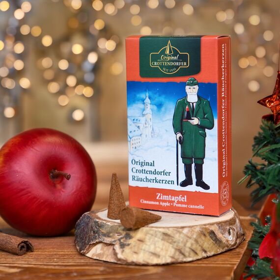 Crottendorfer Räucherkerzen 10er Pack (10 x 24 Stück) – Weihrauch, Tannenduft, Sandelholz, Zimtapfel & mehr – Höhe 2,7cm, Ø 1,2cm – Angenehmer Duft mit Circa 15 Min. Brenndauer pro Räucherkegel