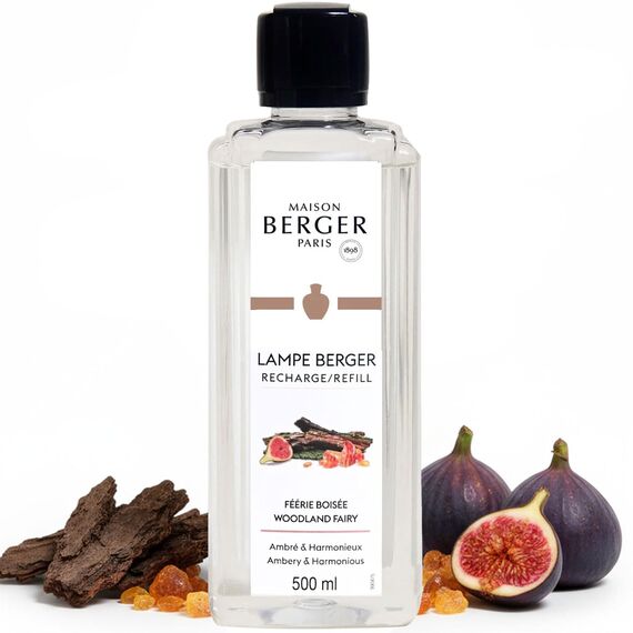 Maison Berger – Nachfüllung Zauberhafter Winterwald 500 ml für Lampe Berger – 2-in-1 geruchsneutralisierendes Raumduft-Öl – Atlas-Zeder, Heiße Milch