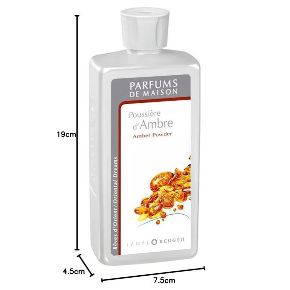 Maison Berger – Nachfüllung Pudriger Amber 500 ml für Lampe Berger – 2-in-1 geruchsneutralisierendes Raumduft-Öl – Amber, Vanille