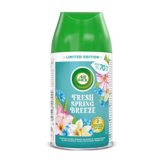 Air Wick Freshmatic Max Raumspray – Nachfüller für den Air Wick Freshmatic Max – Duft: Fresh Spring Breeze – 6 x 250 ml Nachfüller