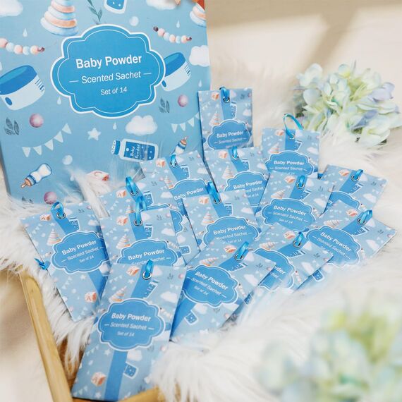 SCENTORINI Duftsäckchen, Kleiderschrank Duft, 14 Stück, Babypouder Duftsachets für Schubladen, Schränke, Beseitigung von Gerüche