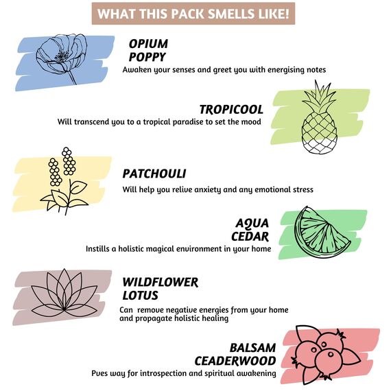 Folkulture Incense Sticks or Incense Sticks Gift Set (Trippy Hippie, Pack of 6 (120 Sticks))