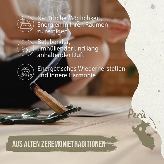 PALOSANTO - Palo Santo Räucherholz Popular Ayabaca aus Peru - 8 Holzstäbe 10cm - Natürliche Räucherstäbchen für Stressabbau und Meditation - Palo Santo Holz Wild Geerntet & Nachhaltig Gewonnen