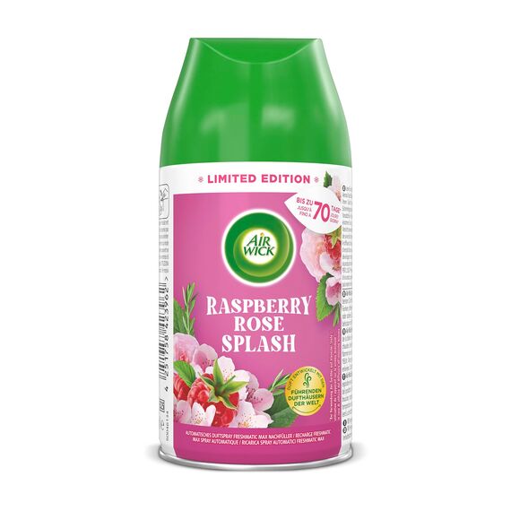 Air Wick Freshmatic Max Raumspray – Nachfüller für den Air Wick Freshmatic Max – Duft: Raspberry Rose Splash – 6 x 250 ml Nachfüller