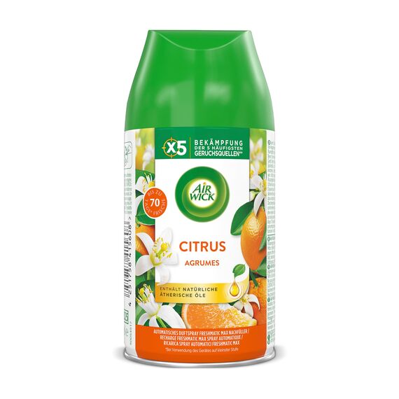 Air Wick Freshmatic Max – Nachfüller Set – Automatisches Raumspray – Raumduft Citrus – 6 x 250 ml Nachfüller