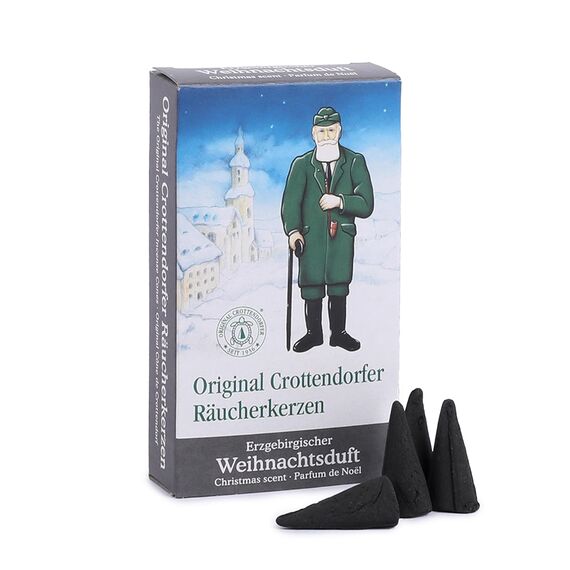 Crottendorfer Räucherkerzen - Räucherkerzen/Duftkerze - Erzgebirgischer Weihnachtsduft - 24 Stück, Größe M - Made in Germany