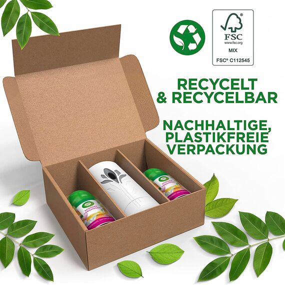 Air Wick Freshmatic Max – Starter Set mit 2 Nachfüllern – Automatisches Raumspray – Raumduft Sommervergnügen – 2 x 250 ml Nachfüller + Gerät