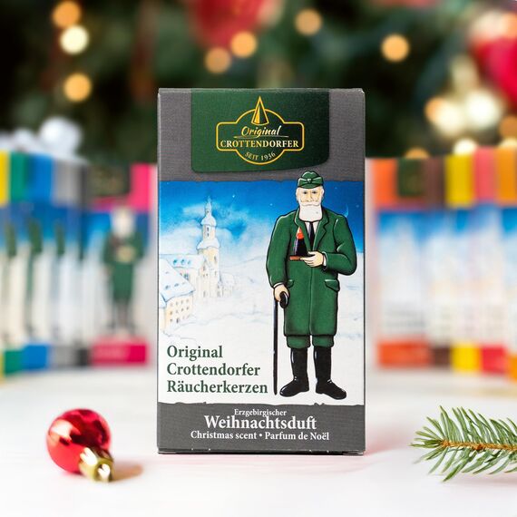 Crottendorfer Räucherkerzen - Räucherkerzen/Duftkerze - Erzgebirgischer Weihnachtsduft - 24 Stück, Größe M - Made in Germany