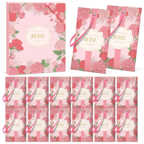 SCENTORINI Duftsäckchen, Kleiderschrank Duft, 14 Stück, Rosenduft Duftsachets für Schubladen, Schränke, Beseitigung von Gerüche
