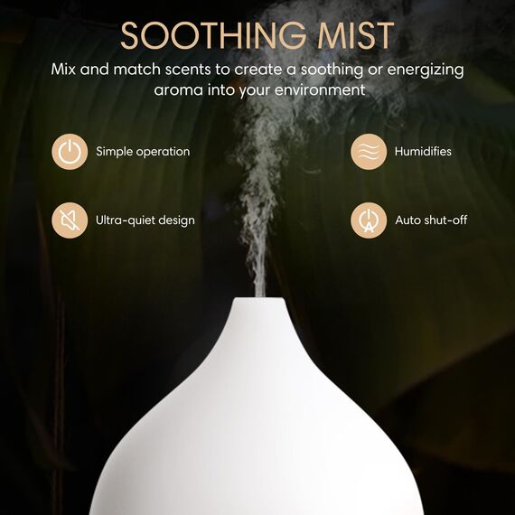 SALKING Aroma Diffuser Ätherische Öle - Aromatherapie Raumduft Ultraschall Diffusor 100ml mit Automatischer Abschaltfunktion,Weiß Holzmaserung Duftöldiffusoren Duftlampe RGB für Zuhause Büro