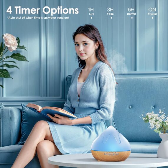 Aroma Diffuser 500 ML, Aromatherapie Diffuser Mit Fernbedienung,14 Farben LED Mit 4 Timer-Einstellung