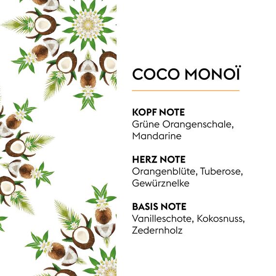 Maison Berger – Nachfüllung Coco Monoï 500 ml für Lampe Berger – 2-in-1 geruchsneutralisierendes Raumduft-Öl – Kokosnuss, Vanille