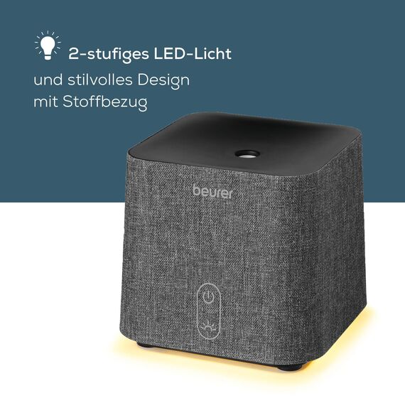 Beurer LA 35 Aroma Diffuser, zur Raumbeduftung für Räume bis 20 m², mikrofeine Zerstäubung mit Ultraschall, mit LED Licht, geräuscharm und energiesparend, Abschaltautomatik