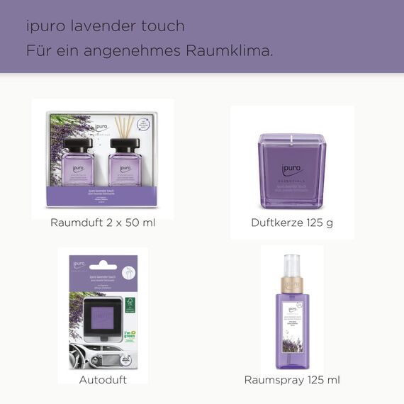ipuro - erfrischendes ipuro lavender touch Raumspray - dezentes Duftspray mit besinnlichen Lavendel Noten - stilvolles Room Fragrance für ein puristisches Dufterlebnis in jedem Raum 120 ml