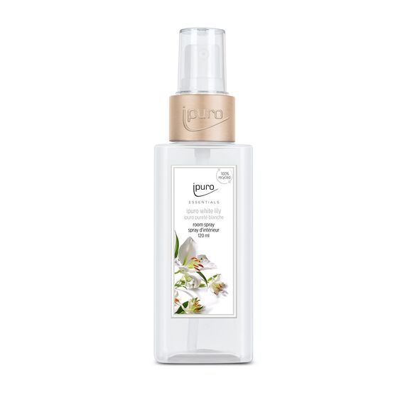 ipuro - erfrischendes ipuro white lily Raumspray - dezentes Duftspray mit blumig zarten Noten - stilvolles Room Fragrance für ein puristisches Dufterlebnis in jedem Raum 120 ml