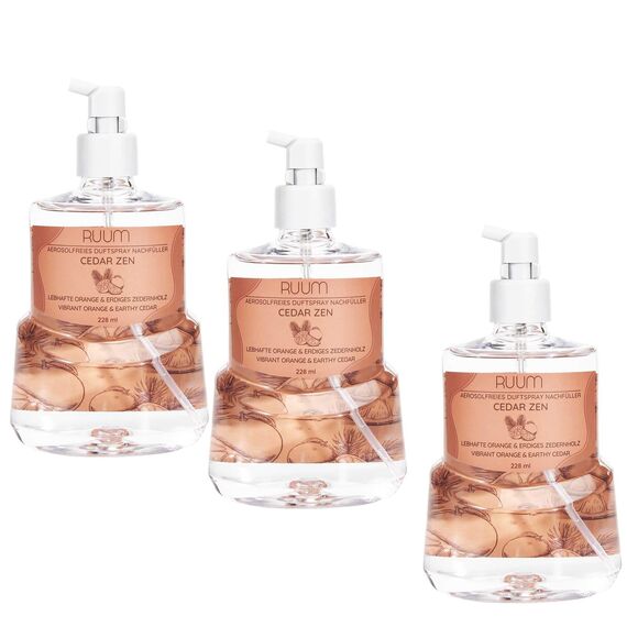RUUM Duftspray Nachfüller für Active Fresh, Cedarf Zen (3er Pack) 228ml