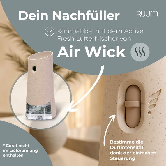 RUUM Duftspray Nachfüller für Active Fresh, Pure Lotus (3er Pack) 228ml