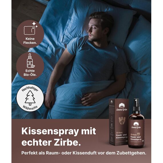 Emma Grün® Zirbenspray & Zirbenduft 3x 100ml [AUS WILDWUCHS] - Raumspray & Kissenspray mit Naturreinem Pinus Cembra - Natürliches Zirbenspray für Auto Duft, Raumduft & für Zirben Produkte