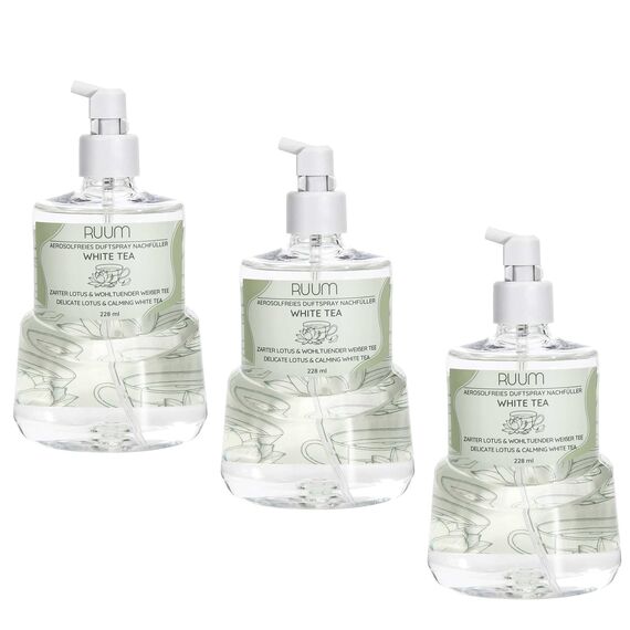 RUUM Duftspray Nachfüller für Active Fresh, White Tea (3er Pack) 228ml