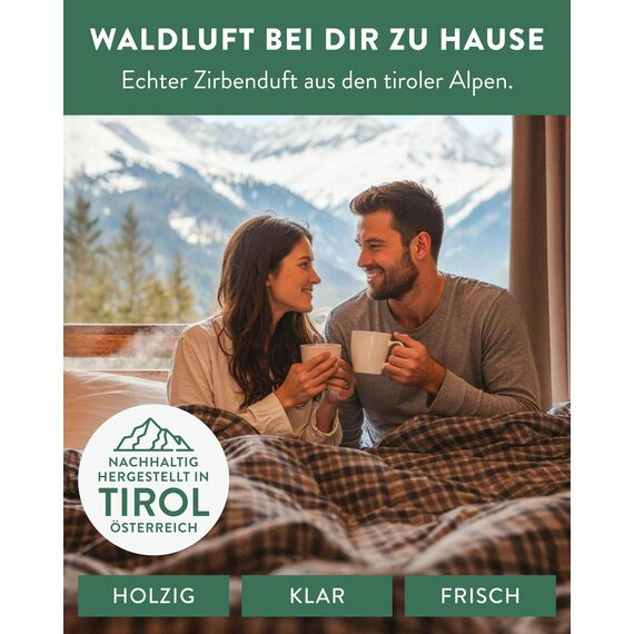 Fjorland Zirbenspray 100% naturreines Zirbenöl aus Österreich – 100 ml Holzig-aromatischer Duft für dein Zuhause – Vielseitig einsetzbar als Raumspray oder Kissenspray