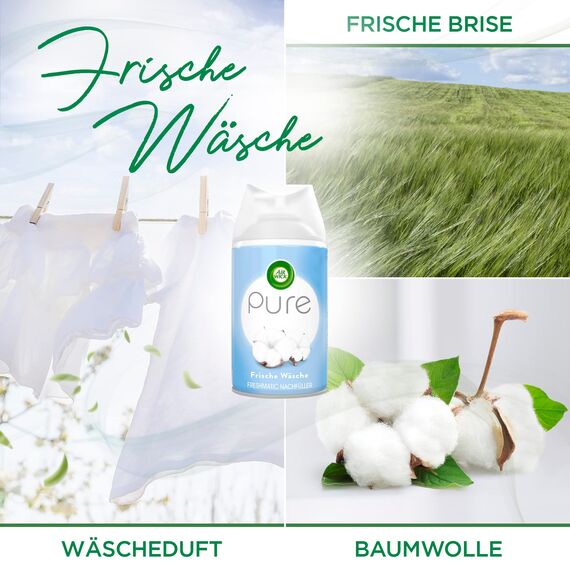 Air Wick Freshmatic Max PURE – Nachfüller für den Air Wick Freshmatic Max – Duft: Frische Wäsche – 2 x 250 ml Nachfüller